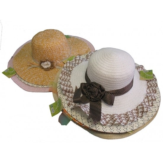 Шляпа жен. в асс., шир. поле, кукуруз. волокно (D41-46)